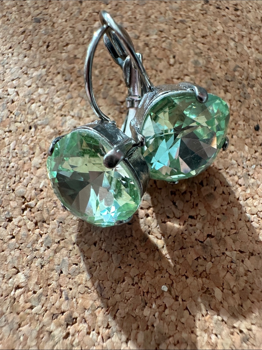 Swarovski Chrysolite Crystal Drop leverback Earrings Atlantis Berlin🧜‍♀️ - Picture 2 of 11
